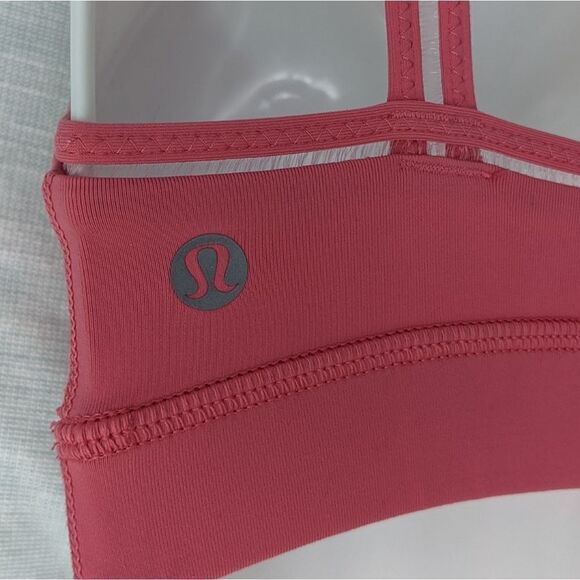 Lululemon pink sport bra salmon Red size 4 B037 - Picture 3 of 5